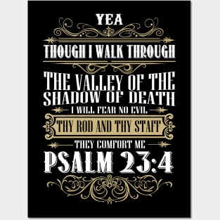 I will Fear No Evil Christian Psalm 23:4 Gift Posters and Art